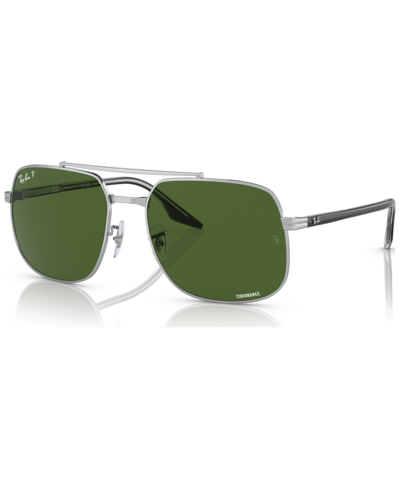 Shop Ray Ban Unisex Polarized Sunglasses, Rb3699 In Silver-tone