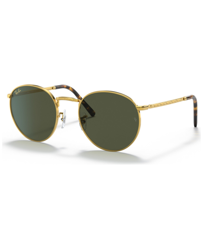 Shop Ray Ban Unisex New Round Sunglasses, Rb363753-x In Legend Gold Tone