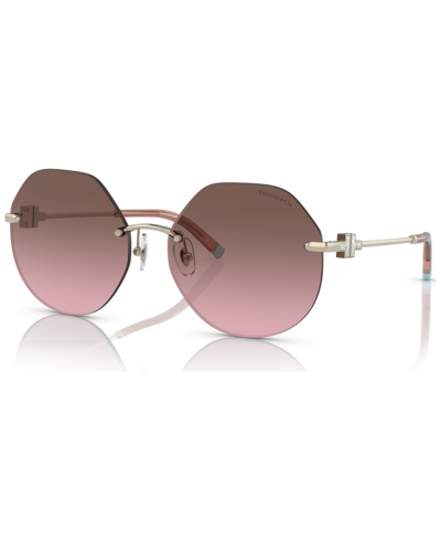 Shop Tiffany & Co Women's Sunglasses, Tf307760-y In Pale Gold Tone