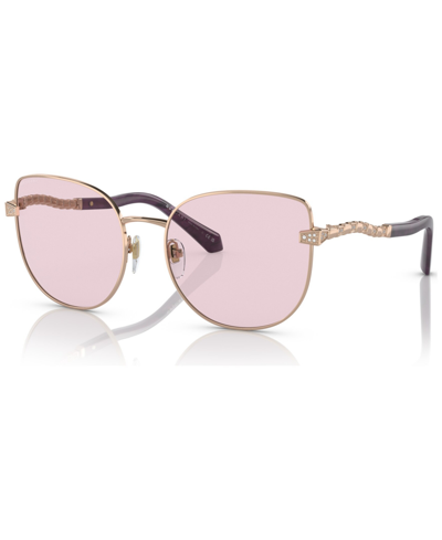Shop Bvlgari Women's Sunglasses, Bv6184b In Pink Gold Tone