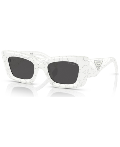 Shop Prada Women's Sunglasses, Pr 13zs In Matte White Marble