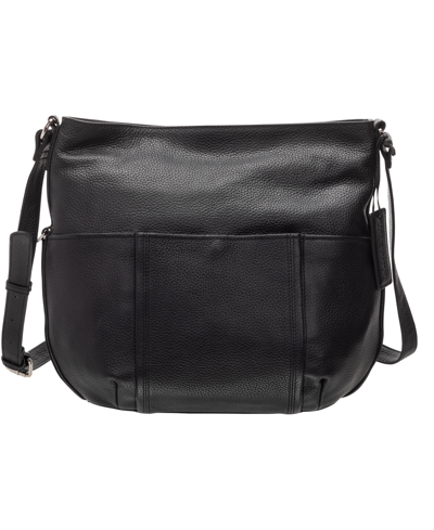 Shop Mancini Women's Pebbled Katherine Shoulder Bag In Black