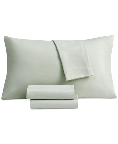 Shop Sanders Microfiber 3 Pc. Sheet Set, Twin, Created For Macy's In Light Sage