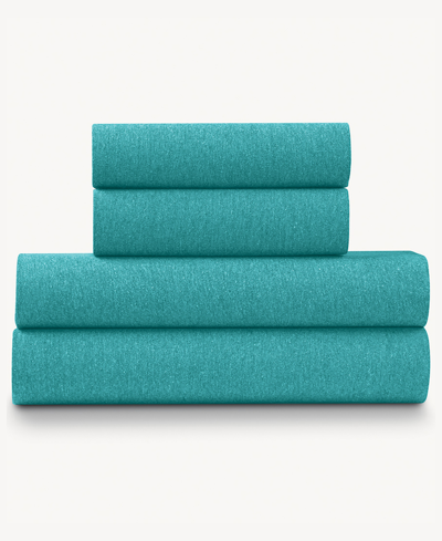 Ella Jayne Soft Heather Jersey Knit 4-piece Sheet Set - King Bedding In Green