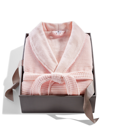 Hotel Collection Cotton Boxed Waffle Textured Bath Robe, Exclusively At Macy's In Airy Pink