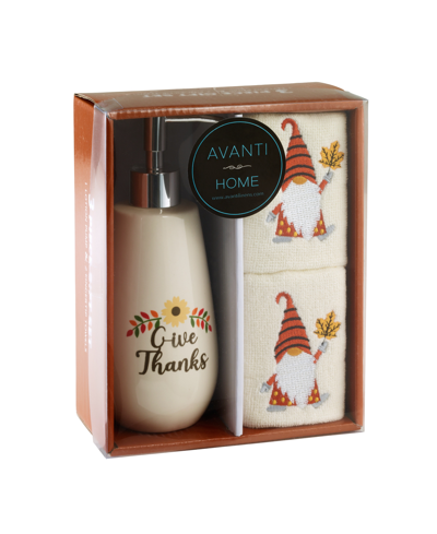 Shop Avanti Give Thanks 3-pc. Towel & Lotion Pump Box Set In Ivory