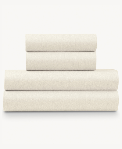 Ella Jayne Soft Heather Jersey Knit 4-pc. Sheet Set, King In Ivory