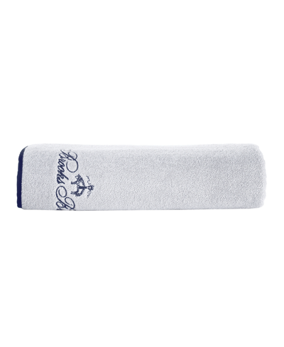 Brooks Brothers Contrast Frame Turkish Cotton Bath Sheet, 67" X 35" In Silver-tone
