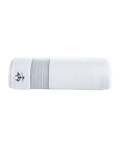 Brooks Brothers Rope Stripe Border Turkish Cotton Bath Sheet, 67" X 67" In Navy