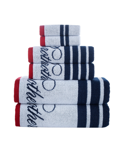 Shop Brooks Brothers Nautical Blanket Stripe 6 Piece Turkish Cotton Towel Set In White