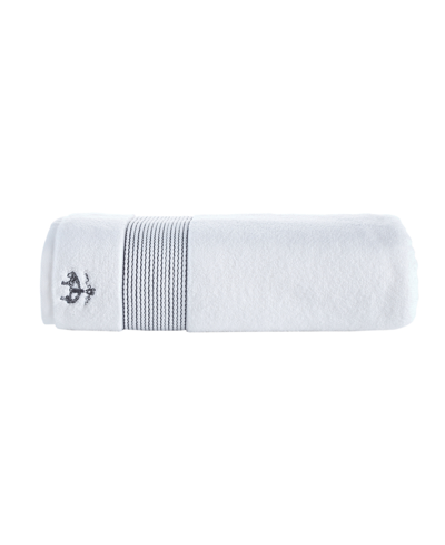 Brooks Brothers Rope Stripe Border Turkish Cotton Bath Sheet, 67" X 67" In Anthracite