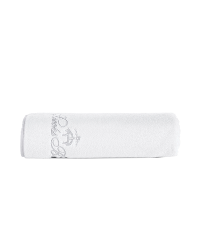Brooks Brothers Contrast Frame Turkish Cotton Bath Towel, 55" X 28" In White