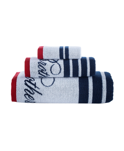 Shop Brooks Brothers Nautical Blanket Stripe 3 Piece Turkish Cotton Towel Set In White