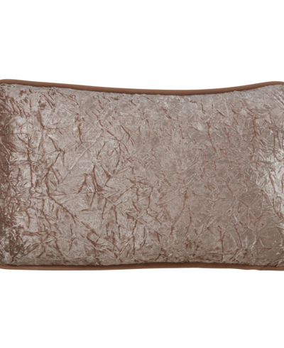 Shop Saro Lifestyle Crushed Velvet Decorative Pillow, 12" X 20" In Champagne
