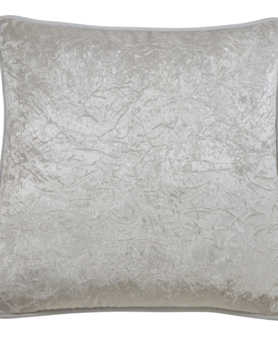 Shop Saro Lifestyle Crushed Velvet Decorative Pillow, 22" X 22" In Ivory