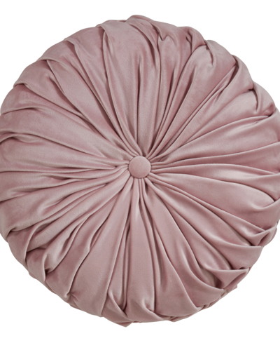 Shop Saro Lifestyle Velvet Pintuck Decorative Pillow, 14" X 14" In Blush