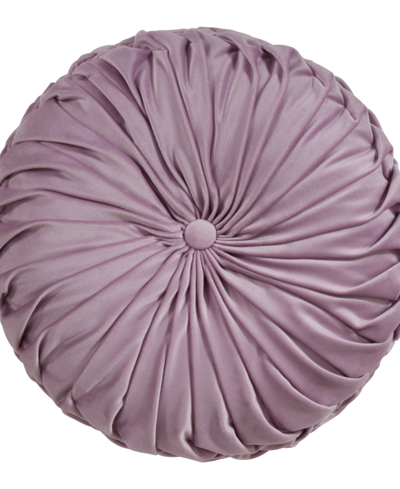 Shop Saro Lifestyle Velvet Pintuck Decorative Pillow, 14" X 14" In Lavender
