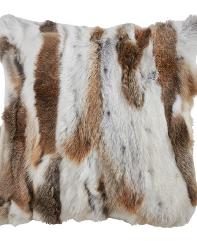 Shop Saro Lifestyle Genuine Fur Decorative Pillow, 20" X 20" In Natural