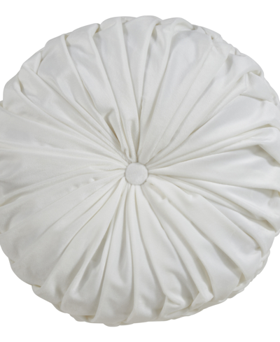 Shop Saro Lifestyle Velvet Pintuck Decorative Pillow, 14" X 14" In White