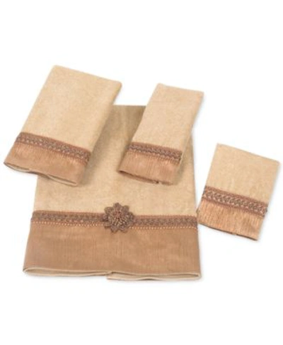 Shop Avanti Braided Cuff Medallion Bath Towels In Rattan