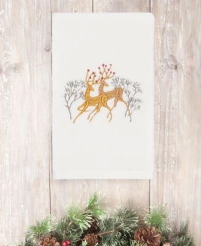 Shop Linum Home Christmas Deer 100 Turkish Cotton Hand Towels In White