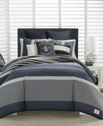 Shop Nautica Rendon Reversible Duvet Cover Sets In Charcoal