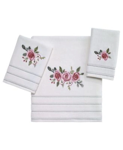 Shop Avanti Spring Garden Peony Embroidered Cotton Bath Towels In Ivory