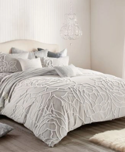 Shop Peri Home Chenille Rose Duvet Cover Sets Collection In Gray