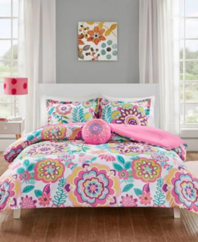 Shop Mi Zone Camille Floral 4 Pc. Comforter Sets In Pink