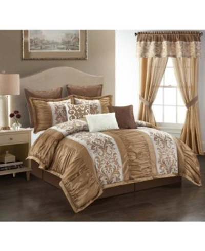 Shop Nanshing Siena 9 Piece Comforter Set In Gold-tone
