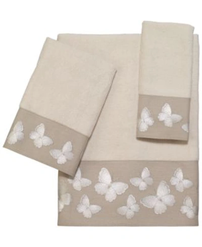 Shop Avanti Yara Butterfly Bordered Cotton Bath Towels In White