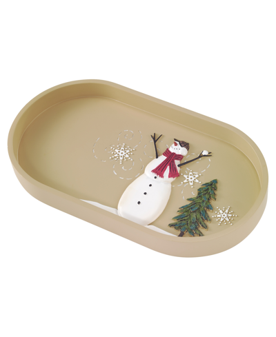 Shop Avanti Snowman Gathering Holiday Resin Bathroom Tray In Multicolor