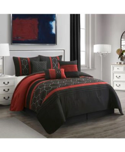 Shop Nanshing Valkyrie 7 Piece Comforter Set In Black