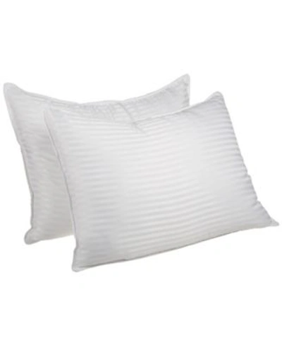 Shop Superior Stripe Down Alternative Medium Firm Back Neck Support 2 Piece Pillow Set In White
