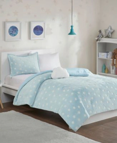 Shop Mi Zone Quinny Glow In The Dark Plush Comforter Sets In Aqua