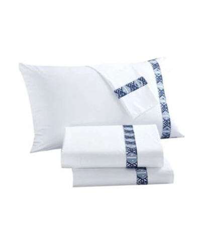 Shop Chic Home Lux Bed Sarita Garden Sheet Sets In Navy