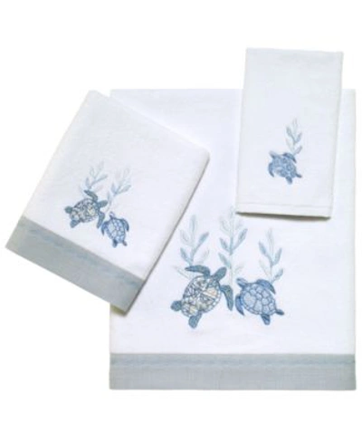 Shop Avanti Caicos Sea Turtles Cotton Bath Towels In Optic White