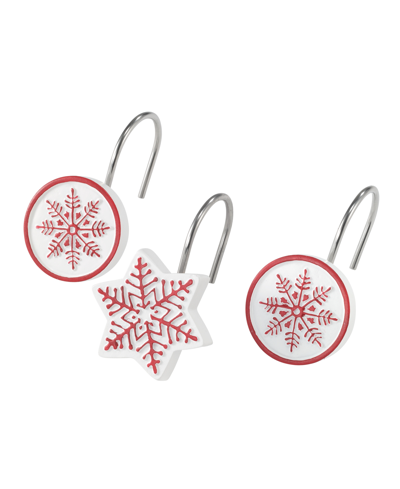 Shop Avanti Sparkle Snowflakes Holiday 12-pc. Shower Curtain Hooks In White