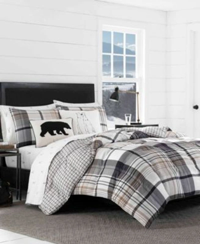 Eddie Bauer Normandy Plaid Comforter Set, King In Black