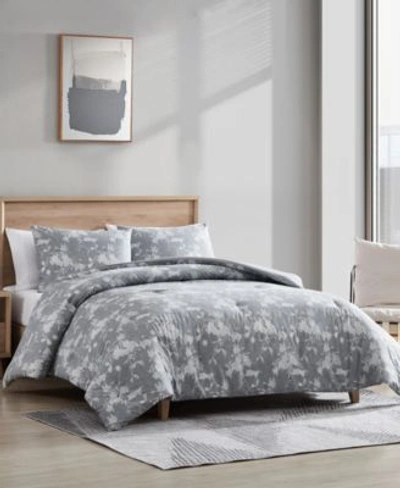 Shop Kenneth Cole New York Closeout  Shadow Floral Duvet Cover Set Collection In Gray