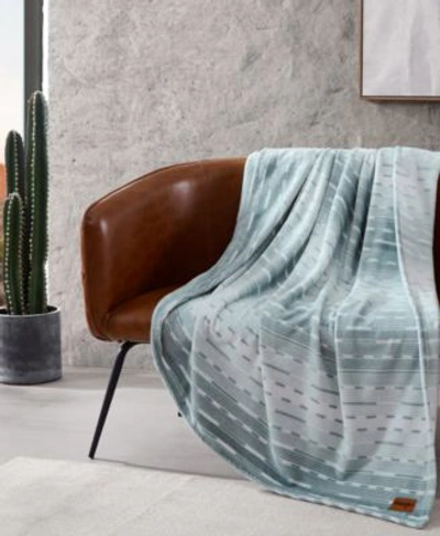 Shop Wrangler Logan Stripe Ultra Soft Plush Blanket Collection In Rain Washed