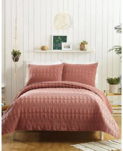 Shop Makers Collective Kahelo 3 Piece Quilt Sets In Terracotta