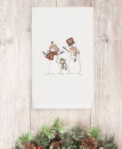 Linum Home Christmas Snow Family 100 Turkish Cotton Hand Towels In Sand