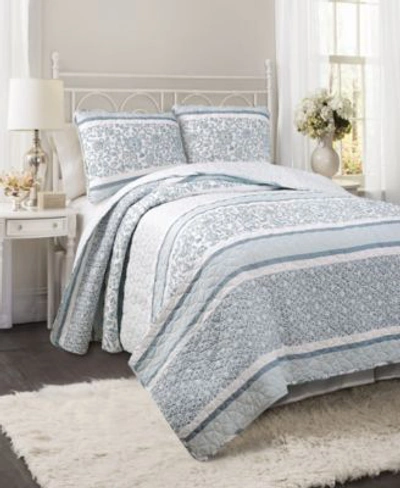 Shop Lush Decor Nisha 3 Pc. Quilt Sets In Blue