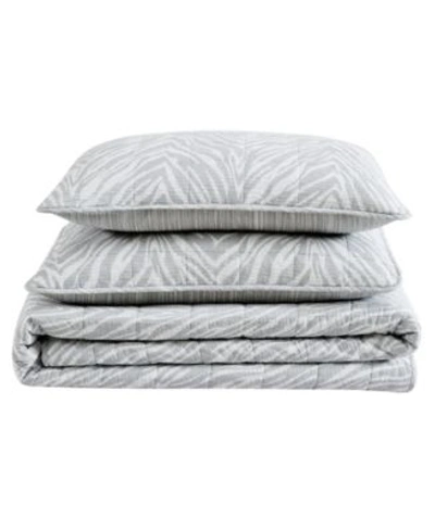 Shop Kenneth Cole New York Closeout  Urban Zebra Quilt Set Collection In Gray