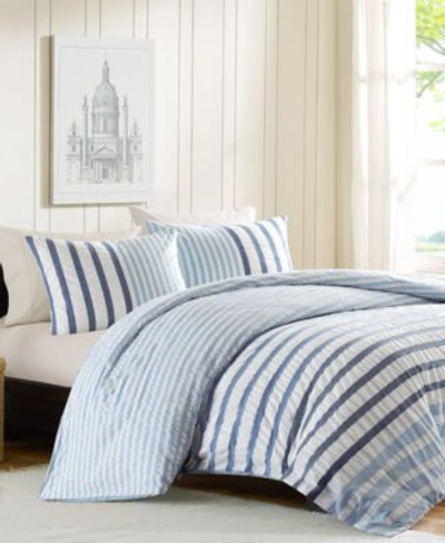Shop Ink+ivy Inkivy Sutton Subtle Stripe Comforter Sets In Blue