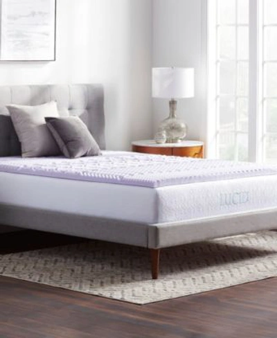 Shop Lucid Dream Collection By  5 Zone Lavender Memory Foam Mattress Topper Collection In Purple