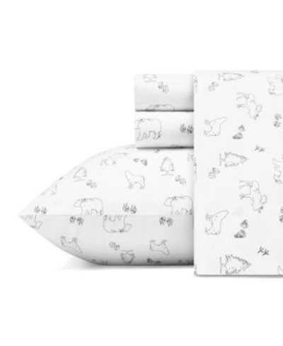 Shop Eddie Bauer Animal Tracks Cotton Sheet Set In Dark Grey