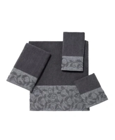 Shop Avanti Linetto Cord Bordered Cotton Bath Towels In Granite
