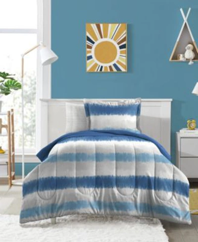 Macy's Dream Factory Tie Dye Stripe Comforter Sets Bedding In Blue